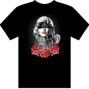 T-Shirt - Camiseta - Unisex - Marilyn Roses & Gun - Marilyn Roses & Pistola